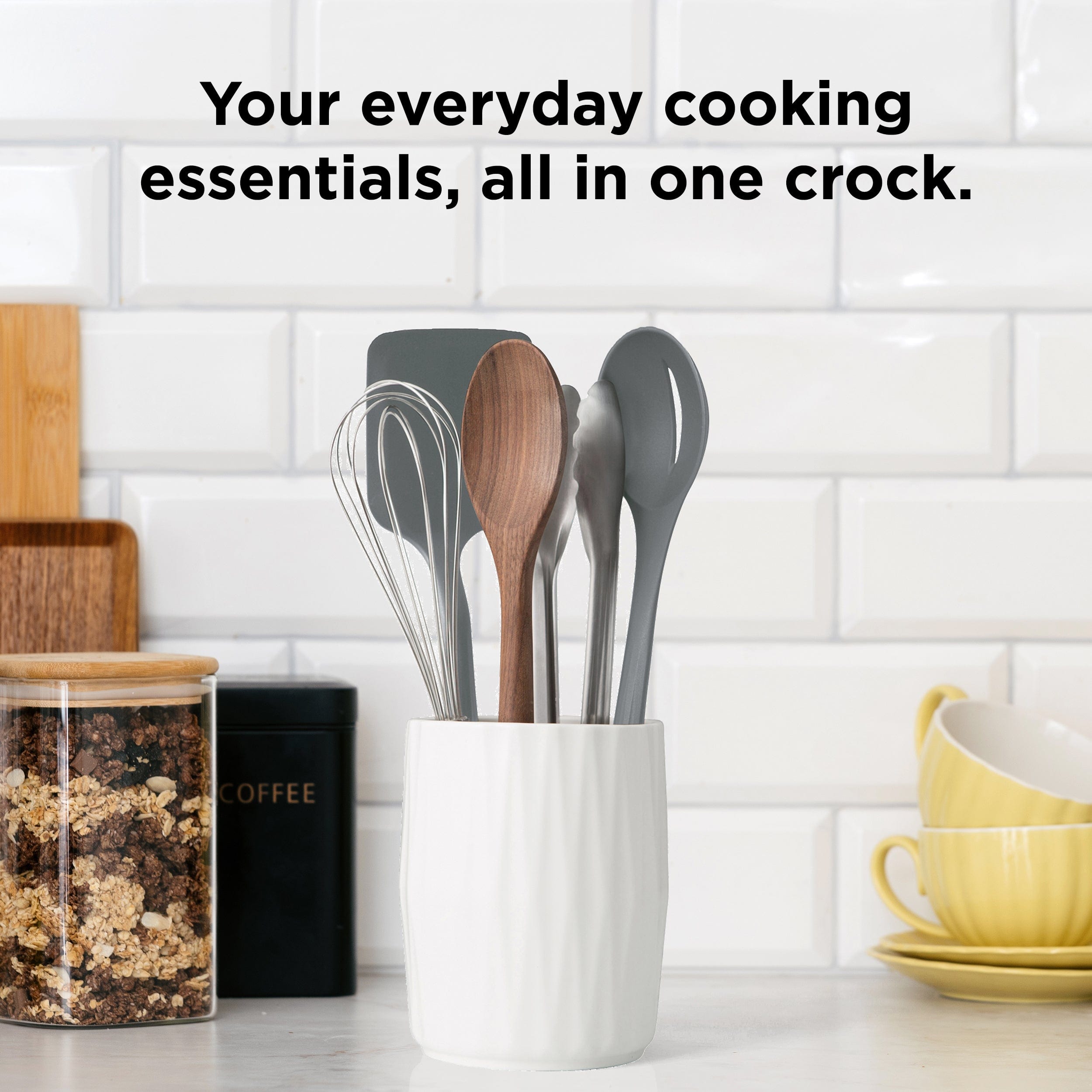Chefn 6-Piece Kitchen Utensil Set with Ceramic Crock 6-Piece Kitchen Utensil Set with Ceramic Crock