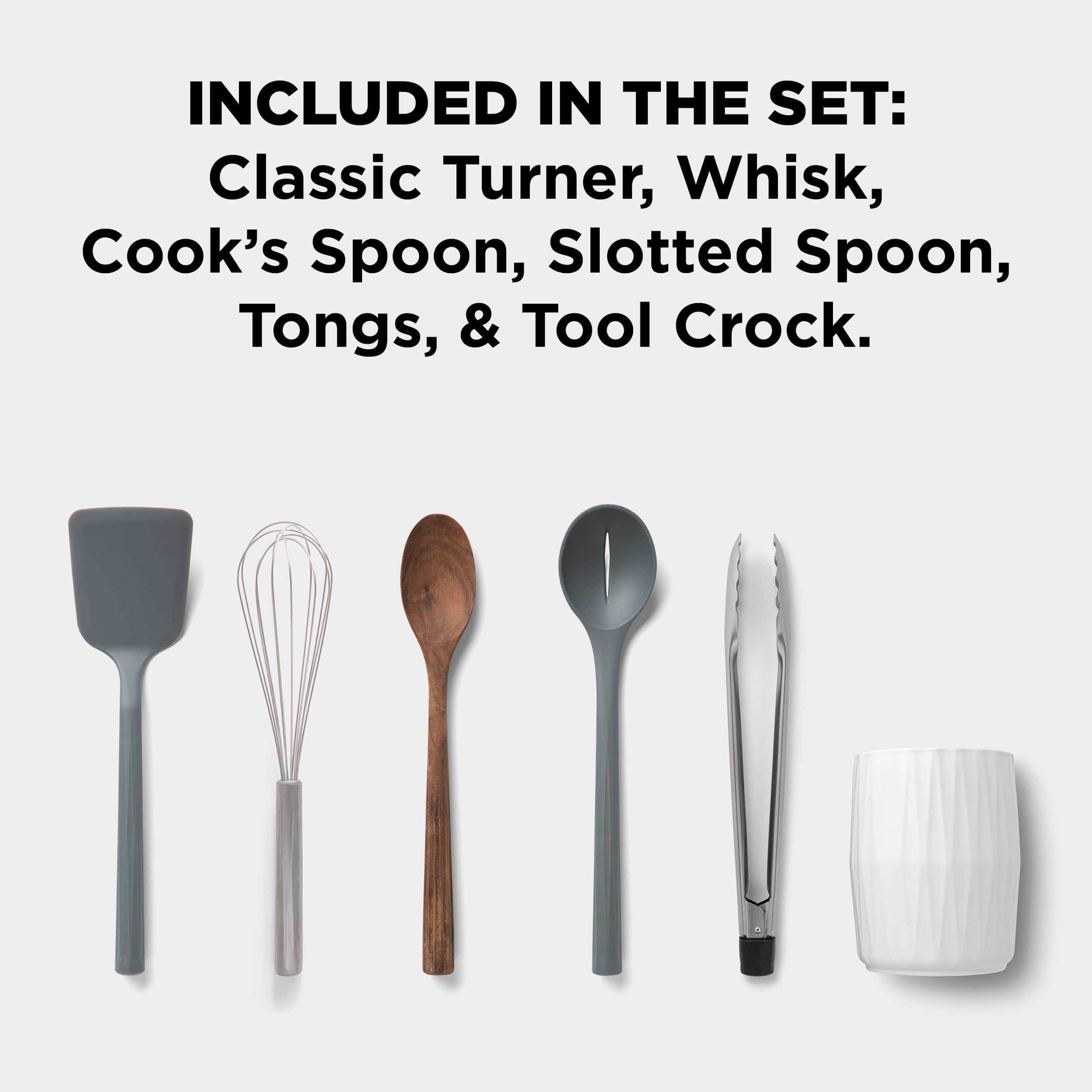 Chefn 6-Piece Kitchen Utensil Set with Ceramic Crock 6-Piece Kitchen Utensil Set with Ceramic Crock