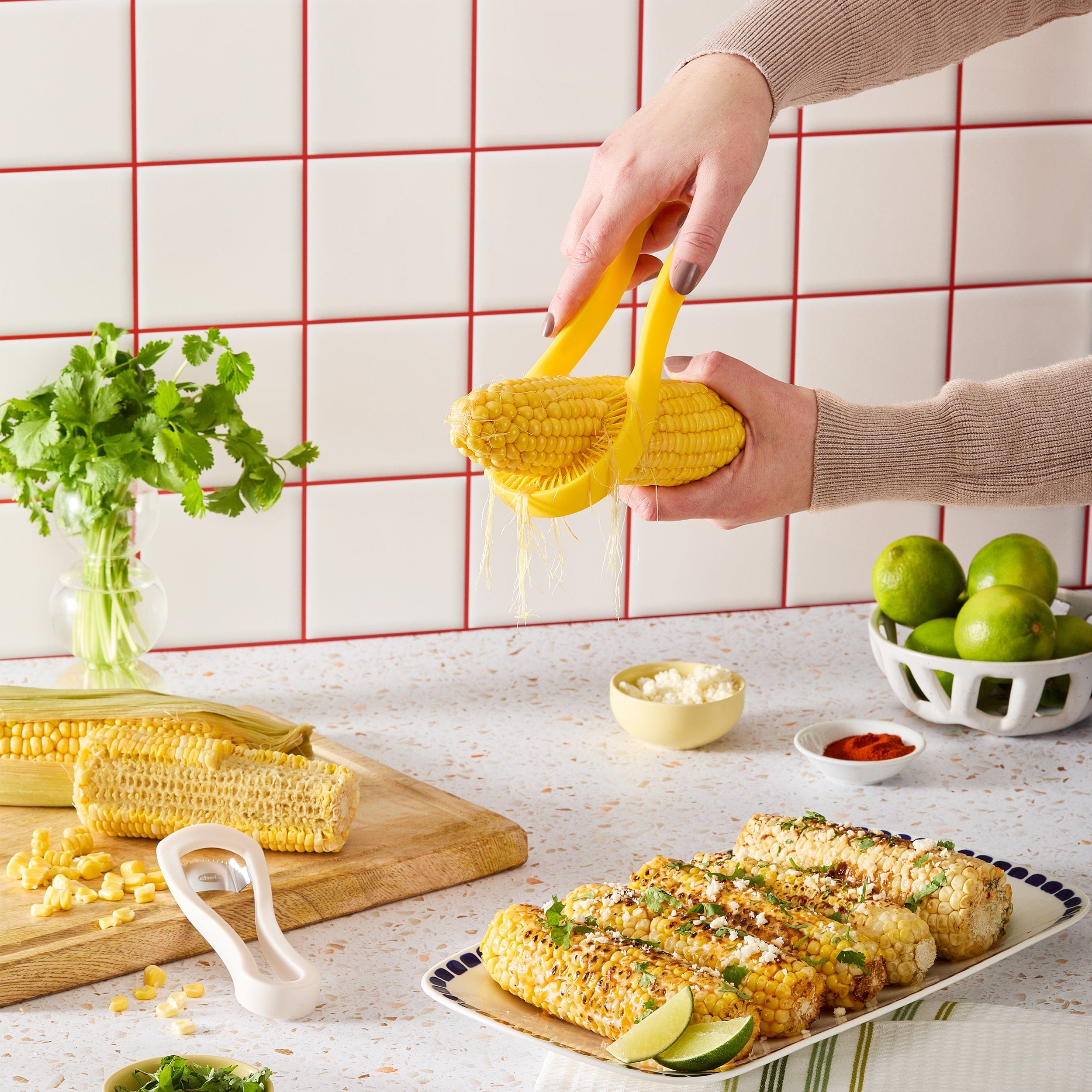 Chefn Corn Silkster & Peeler Nesting Corn Tool Set Corn Silkster & Peeler Nesting Corn Tool Set